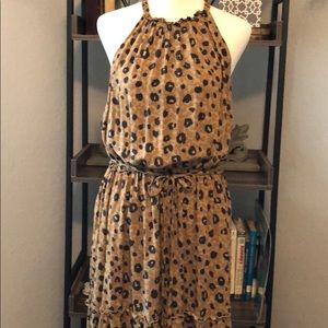 Ava Viv Animal Print Maxi Halter Dress XL